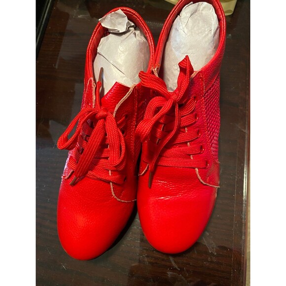 VEACAM Unisex Italian Soft Leather Red Shoes Anti Slip Size 10.5 - Picture 12 of 12